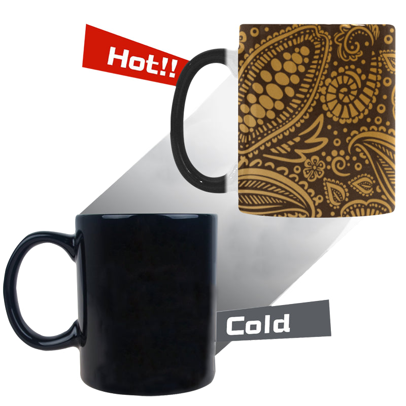 cacao beans tribal polynesian pattern background Morphing Mug Heat Changing Mug