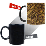 cacao beans tribal polynesian pattern background Morphing Mug Heat Changing Mug