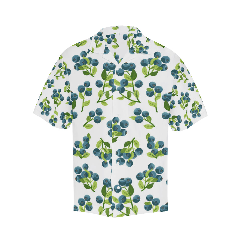 blueberry white background Men's All Over Print Hawaiian Shirt