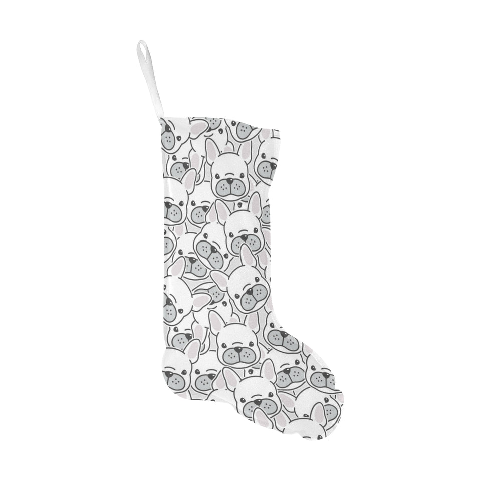 Cute french bulldog head pattern Christmas Stocking