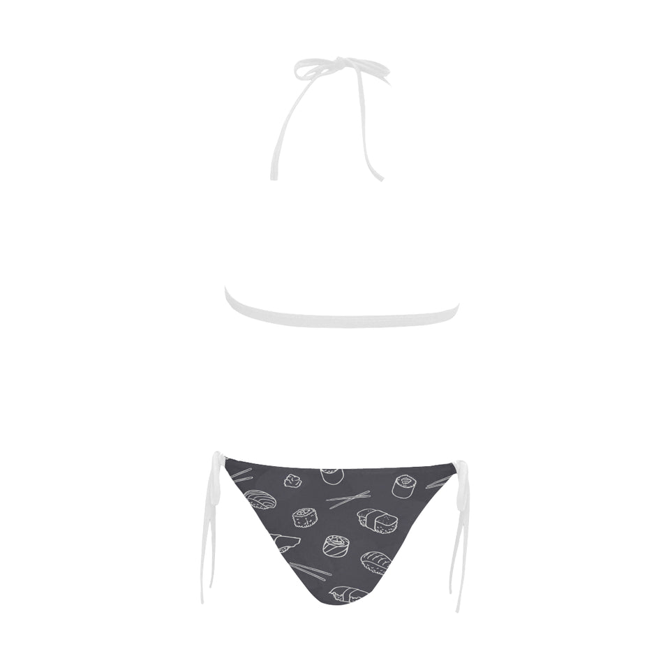 sushi pattern black background Sexy Bikinis Two-Piece Swimsuits