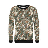 Monkey tropical leaves background Women's Crew Neck Sweatshirt