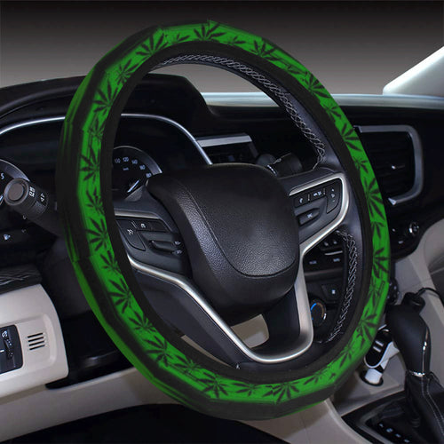 Canabis Marijuana Weed Pattern Print Design 04 Car Steering Wheel Cover
