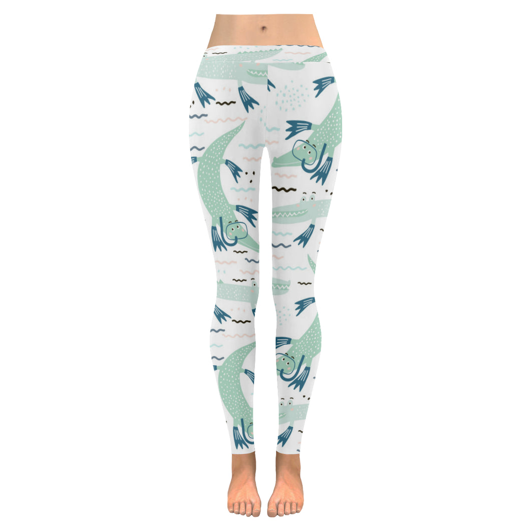 Crocodile diver pattern Women's Legging Fulfilled In US