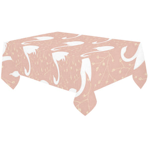 Swan flower light pink background Tablecloth