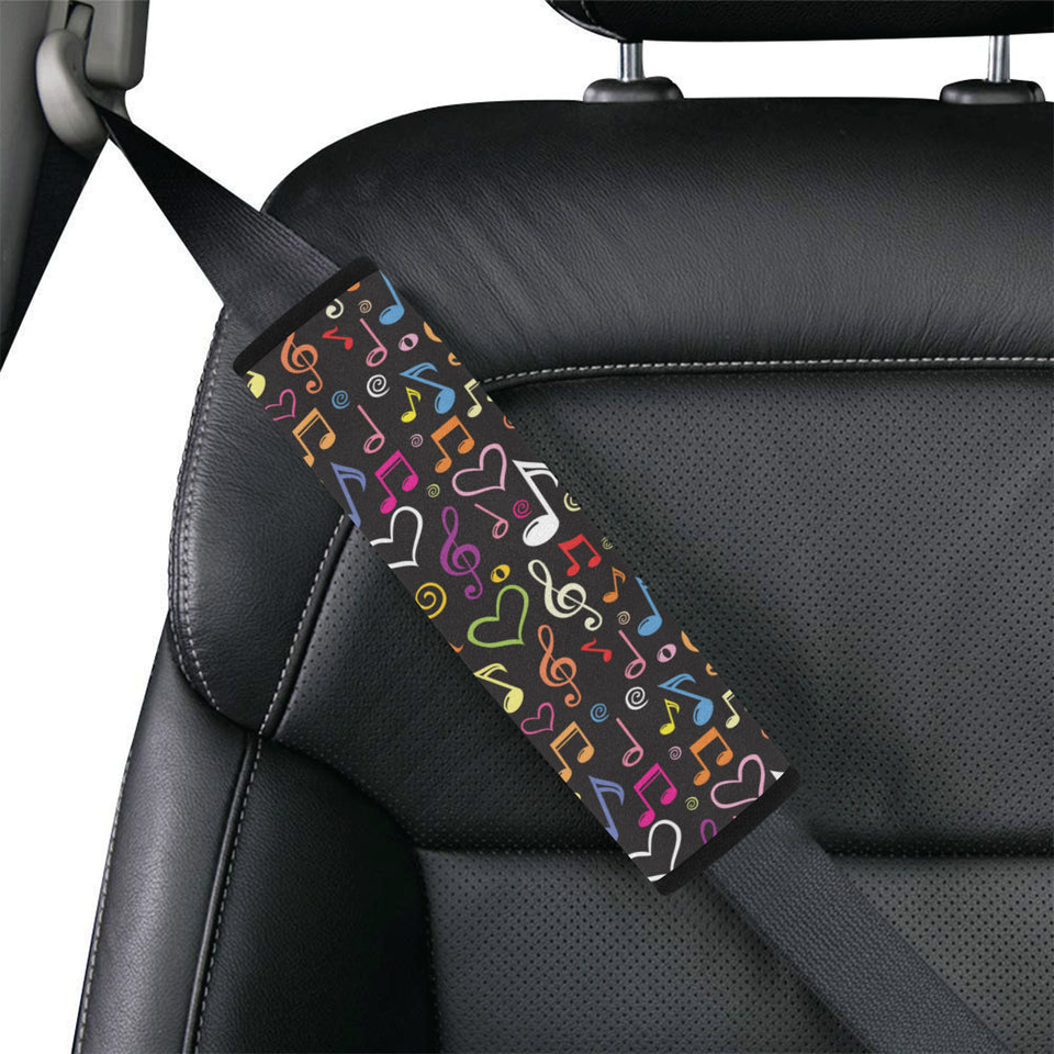 Music Notes Pattern Print Design 02 Car Seat Belt Cover