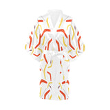 Waterclor boomerang Australian aboriginal ornament Women's Short Kimono Robe