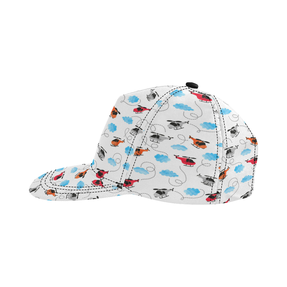 Watercolor helicopter cloud pattern All Over Print Snapback Cap