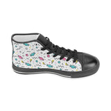 Candy design pattern Men's High Top Canvas Shoes Black