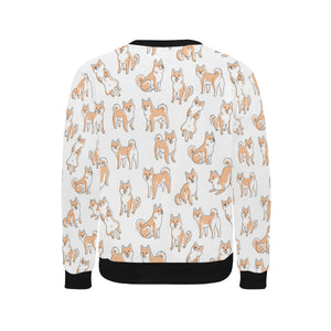 shiba inu dog pattern Men's Crew Neck Sweatshirt