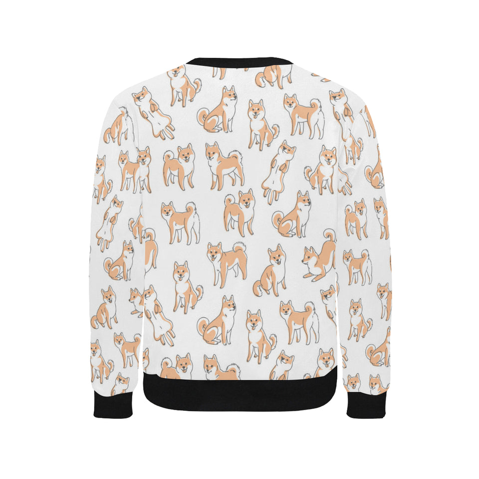 shiba inu dog pattern Men's Crew Neck Sweatshirt
