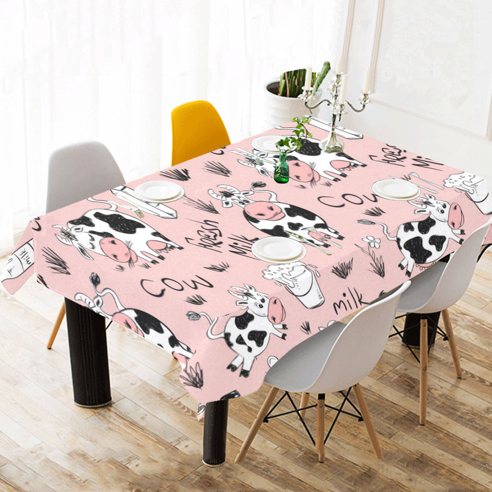 Cows milk product pink background Tablecloth