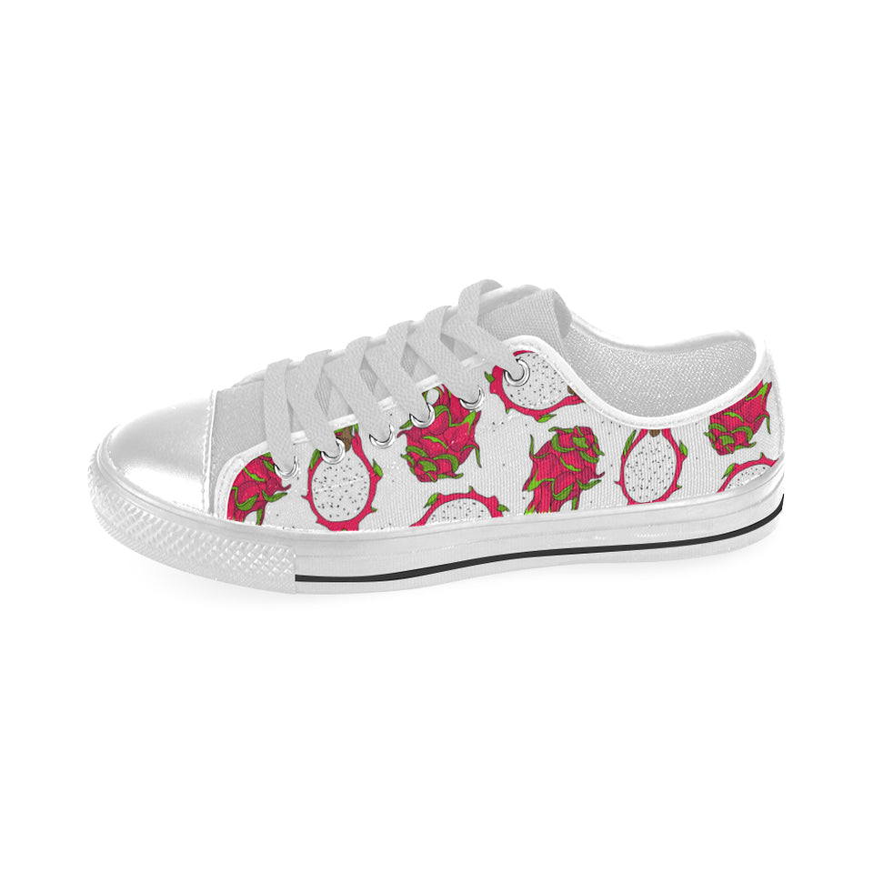 dragon fruits white background Men's Low Top Shoes White