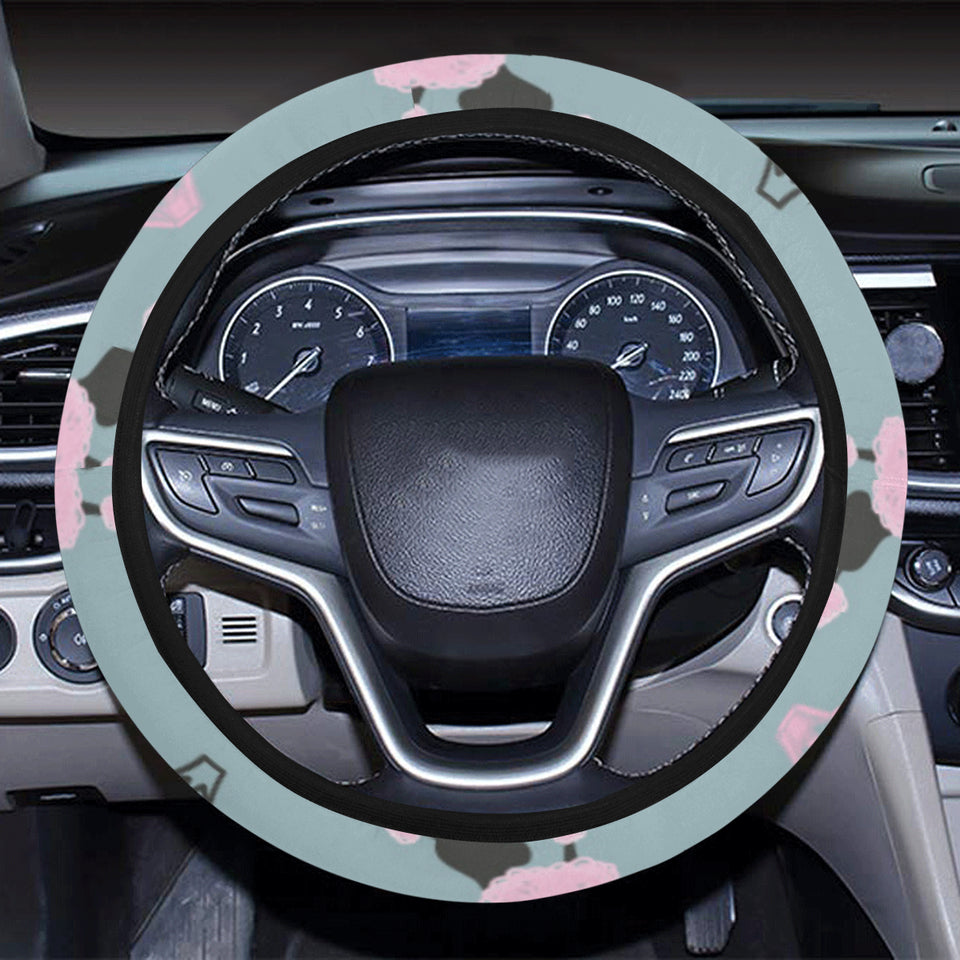 poodle dog pattern Car Steering Wheel Cover