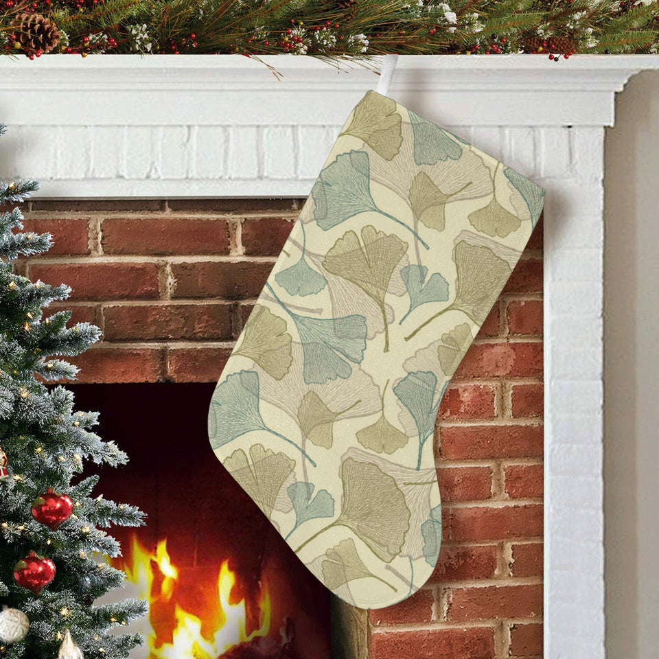 Ginkgo leaves design pattern Christmas Stocking