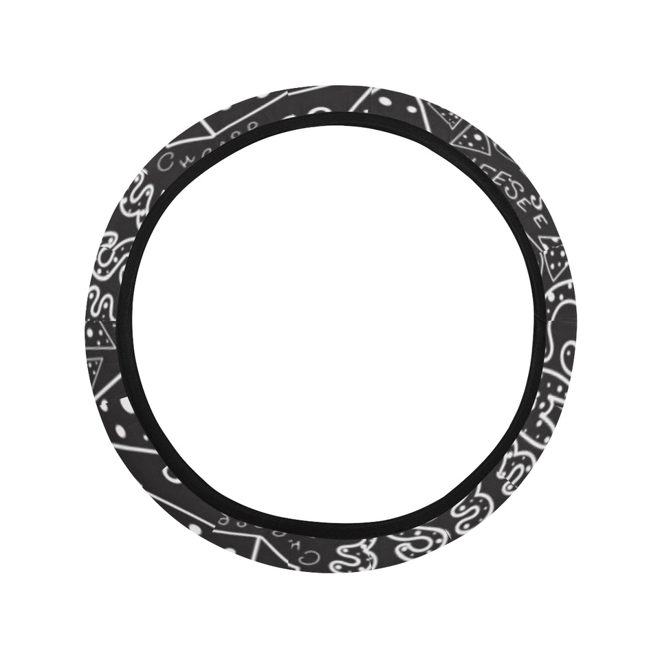 Handwritten cheese pattern Car Steering Wheel Cover