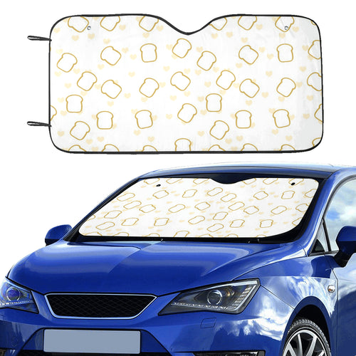 Bread Toast Pattern Print Design 01 Car Sun Shade