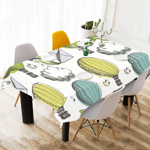 Hot Air Balloon Bird Cloud Pattern Tablecloth