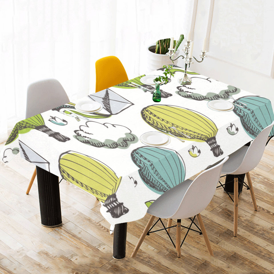 Hot Air Balloon Bird Cloud Pattern Tablecloth