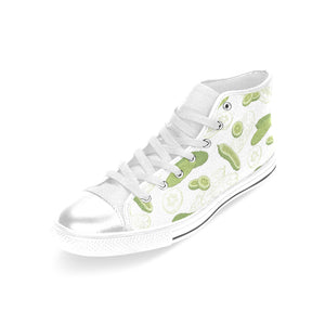 Cucumber sketch pattern Women's High Top Canvas Shoes White