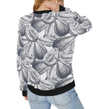 Guava tropical hand drawn pattern Women's Crew Neck Sweatshirt