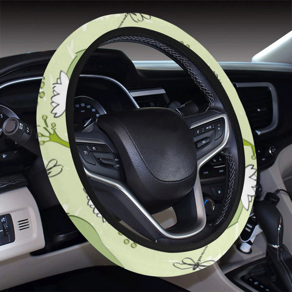 Cute frog dragonfly pattern Car Steering Wheel Cover