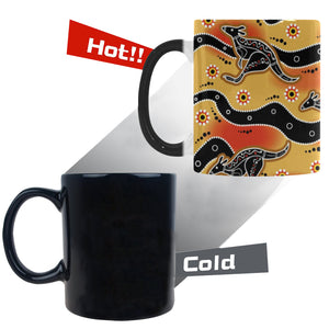 Kangaroo Australian aboriginal art pattern Morphing Mug Heat Changing Mug