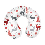 Deer tree snowflakes chrismas pattern U-Shaped Travel Neck Pillow