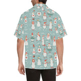 Cute snowman pattern Men's All Over Print Hawaiian Shirt