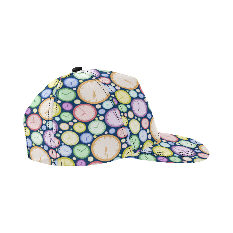 Colorful clock background All Over Print Snapback Cap