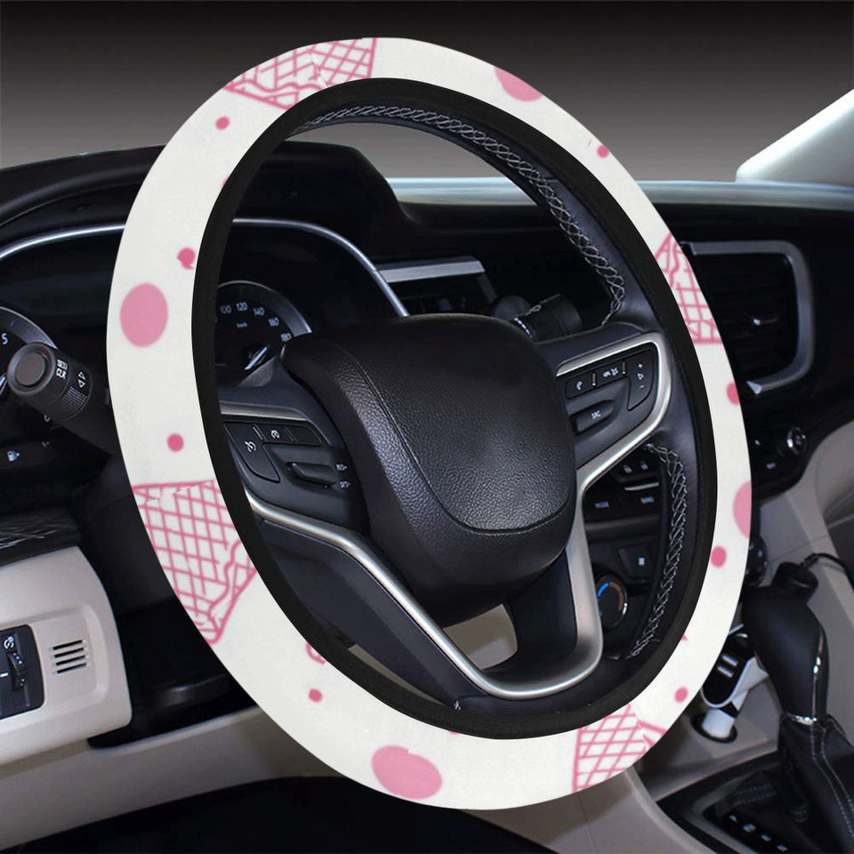 Hand drawn ice cream pattern Car Steering Wheel Cover