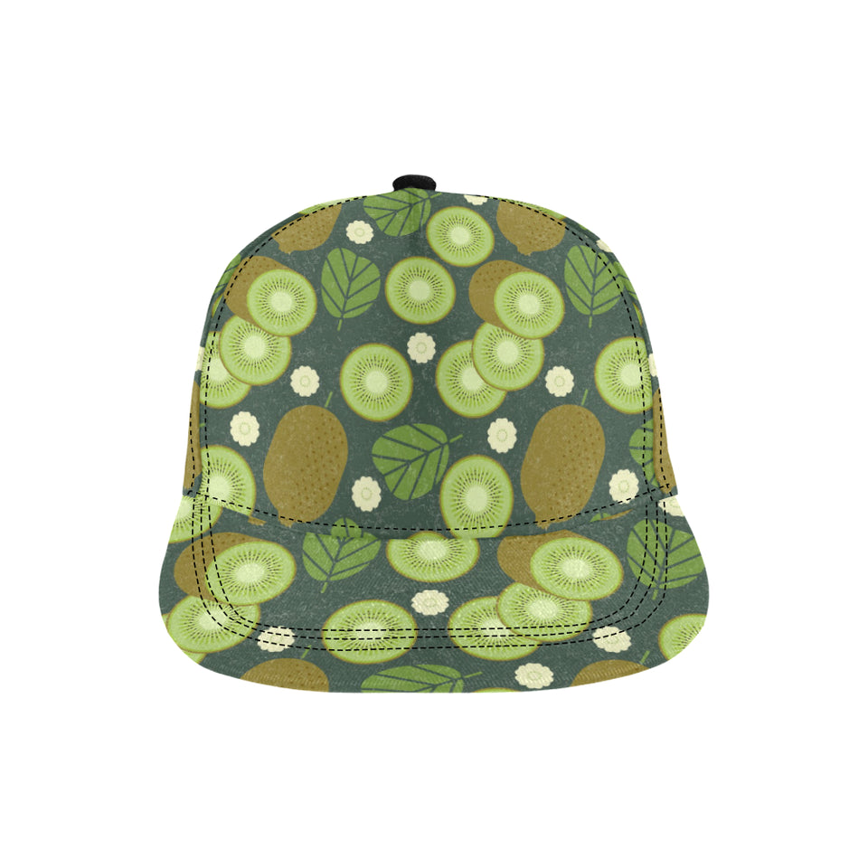 Whole sliced kiwi leave and flower All Over Print Snapback Cap