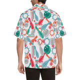 Watercolor bowling pattern Men's All Over Print Hawaiian Shirt