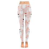 Cute snowman christmas tree snowpink background Women's Legging Fulfilled In US