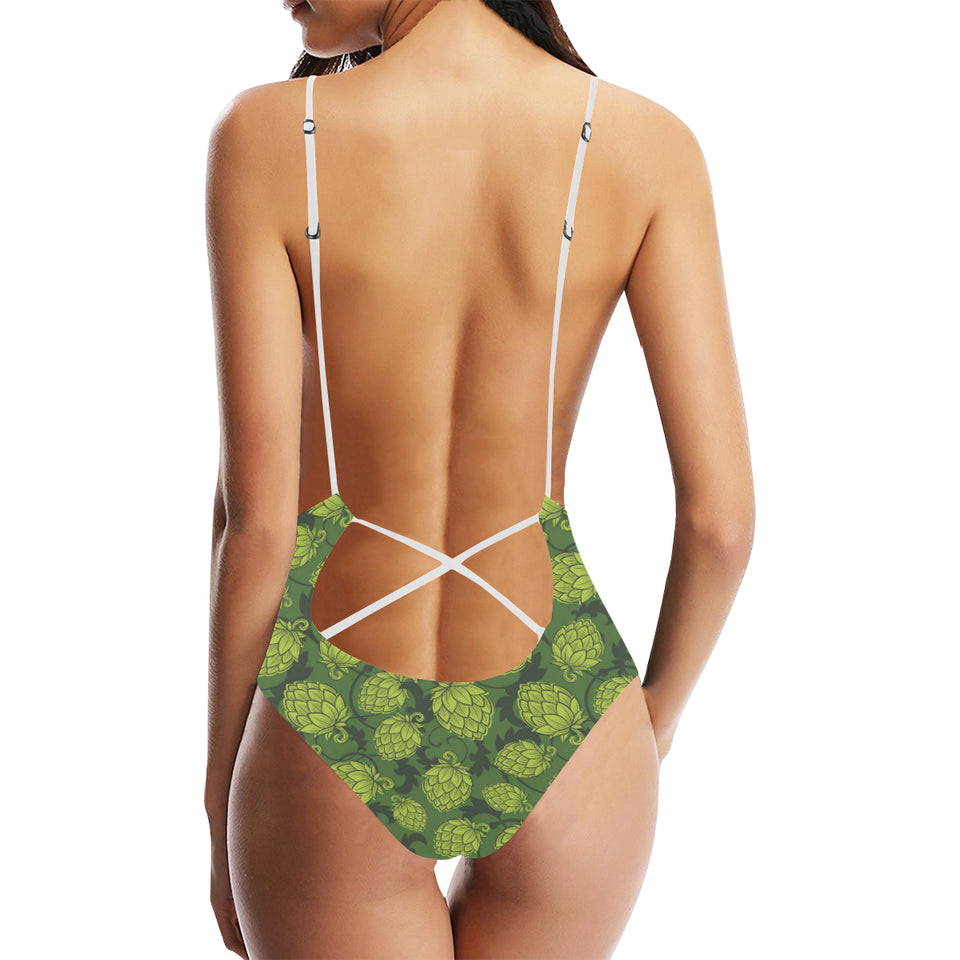 Hop pattern Hop cone background Women's One-Piece Swimsuit