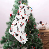 Cool rooster chicken cock floral ornament backgrou Christmas Stocking