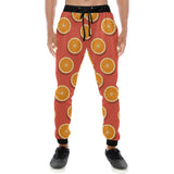 Oranges pattern red background Unisex Casual Sweatpants