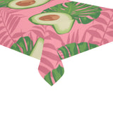 Avocado slices leaves pink back ground Tablecloth