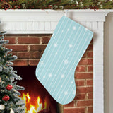 Snowflake pattern blue stripe background Christmas Stocking