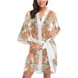 Cocoa beans Cocoa tree pattern Women's Short Kimono Robe