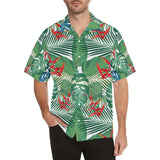 heliconia palm and monstera  leaves pattern Men's All Over Print Hawaiian Shirt