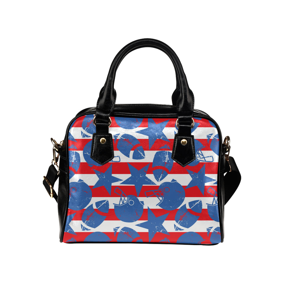 American football ball star stripes pattern Shoulder Handbag