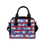 American football ball star stripes pattern Shoulder Handbag