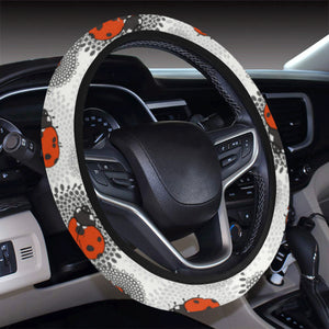 Ladybug Pattern Print Design 05 Car Steering Wheel Cover
