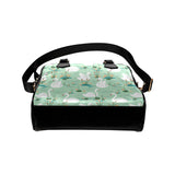 White swan lake pattern Shoulder Handbag