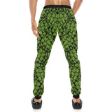 Green hop pattern Unisex Casual Sweatpants