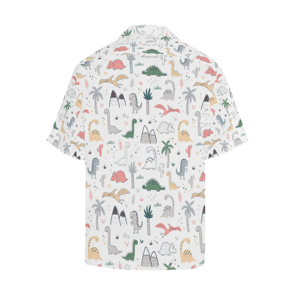 Cute cartoon dinosaurs tree pattern Men's All Over Print Hawaiian Shirt