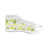 Durian pattern background Men's High Top Canvas Shoes White