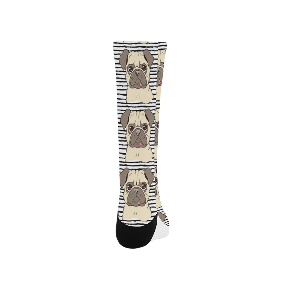 Happy pug pattern Crew Socks