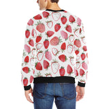 watercolor hand drawn beautiful strawberry pattern Men's Crew Neck Sweatshirt